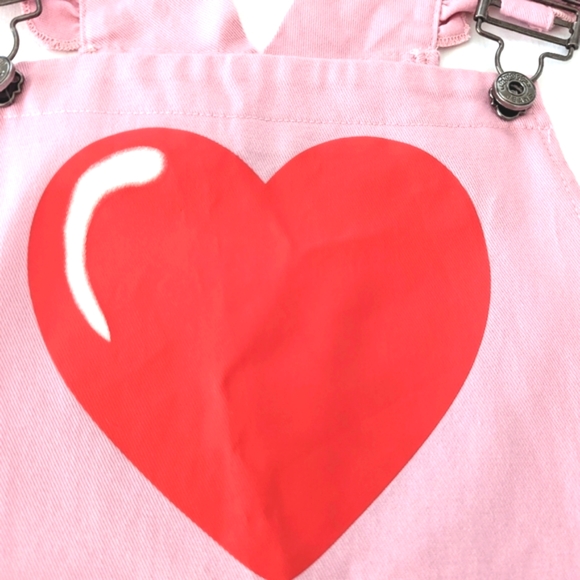Pink Heart Valentine Romper Overalls - Picture 9 of 10